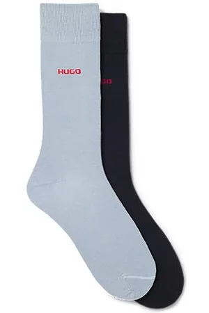 HUGO BOSS Mittelhohe Socken aus elastischem Baumwoll-Mix im Zweier-Pack