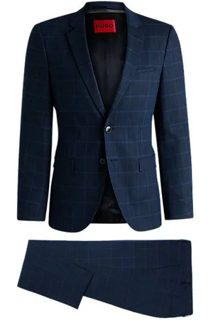 HUGO BOSS Extra Slim-Fit Anzug aus kariertem Stretch-Gewebe