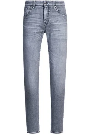 HUGO BOSS Maine Regular-Fit Jeans aus grauem italienischem Denim