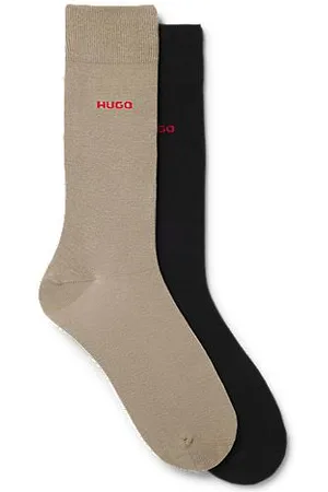 HUGO BOSS Mittelhohe Socken aus elastischem Baumwoll-Mix im Zweier-Pack