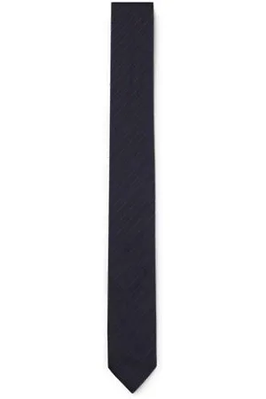 HUGO BOSS Krawatte aus Seiden-Jacquard mit diagonalen Nadelstreifen