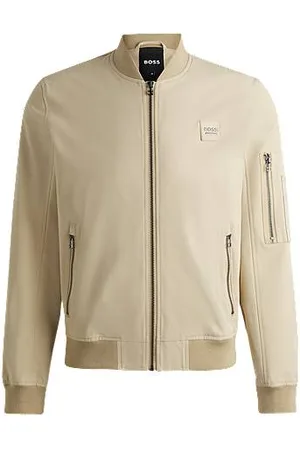 HUGO BOSS Reitsport-Jacke in Baumwoll-Optik mit Logo-Aufnäher