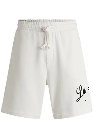 HUGO BOSS Shorts aus Baumwoll-Terry mit Logo-Artwork