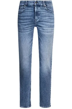 HUGO BOSS Delaware Slim-Fit Jeans aus blauem Stretch-Denim