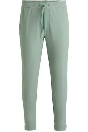 HUGO BOSS Tapered-Fit Hose aus wasserabweisendem Stretch-Gewebe