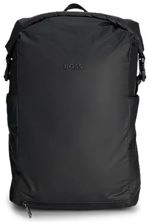 HUGO BOSS Rolltop-Rucksack mit anthrazitfarbenem Logo
