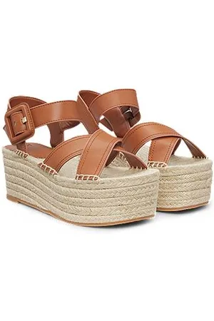 HUGO BOSS Plateau-Sandalen aus Leder