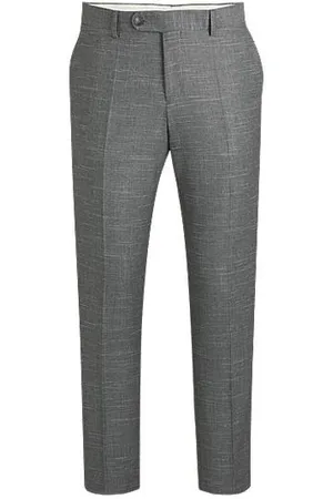 HUGO BOSS Gemusterte Slim-Fit Hose aus Schurwoll-Mix