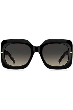 HUGO BOSS Sonnenbrille aus schwarzem Acetat mit Monogramm-Bügeln