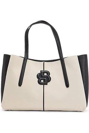HUGO BOSS Tote Bag aus Canvas mit gepolstertem Double-B-Monogramm
