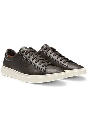 HUGO BOSS Sneakers aus genarbtem Leder mit Gummisohle