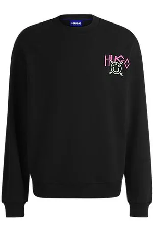 HUGO BOSS Sweatshirt aus Baumwoll-Terry mit Happy Logo