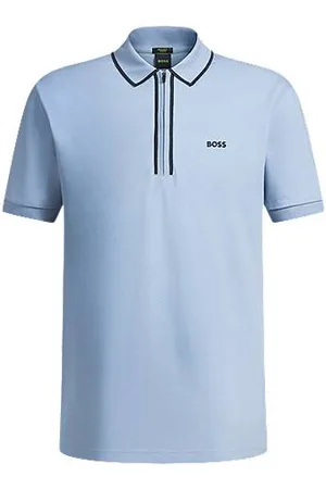 HUGO BOSS Poloshirt aus Stretch-Baumwolle mit Kontrast-Streifen
