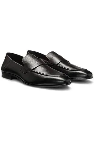 HUGO BOSS Pennyloafer aus gewalktem Leder