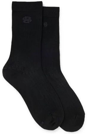 HUGO BOSS Zweier-Pack mittelhohe Socken mit Monogrammen