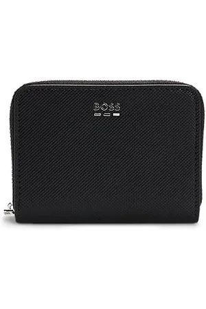 HUGO BOSS Strukturierte Geldbörse mit umlaufendem Reißverschluss und Metall-Details