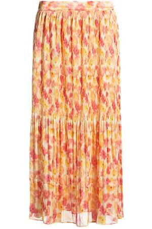 HUGO BOSS Midirock mit Plissee-Falten und angedeutetem Blumen-Print