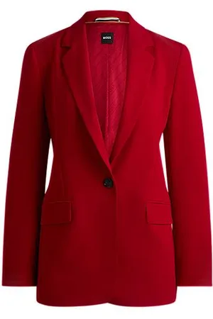 HUGO BOSS Regular-Fit Blazer aus knitterfreiem Krepp