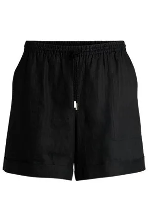 HUGO BOSS Shorts aus Ramie mit eingedrehter Kordel