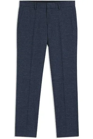 HUGO BOSS Gemusterte Slim-Fit Hose aus Stretch-Gewebe