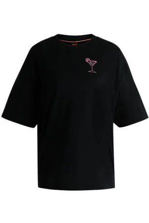 HUGO BOSS Oversized T-Shirt aus Baumwoll-Jersey mit Logo-Artwork