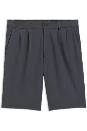 HUGO BOSS Bügelleichte Shorts aus Jersey mit Bundfalten vorn