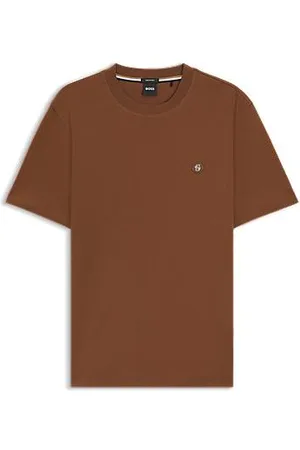 HUGO BOSS Regular-Fit T-Shirt aus Baumwolle mit Double-B-Monogramm