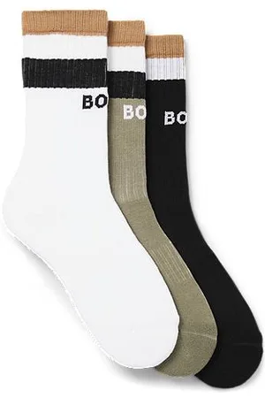 HUGO BOSS Dreier-Pack kurze Socken mit charakteristischen Streifen