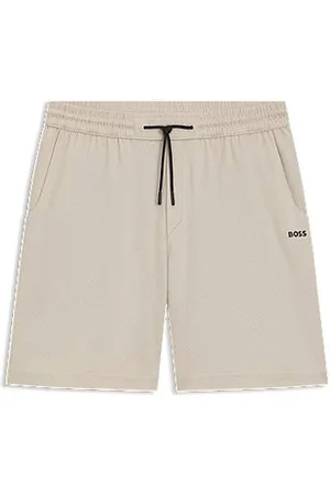HUGO BOSS Shorts aus Baumwoll-Jersey mit Mesh-Struktur