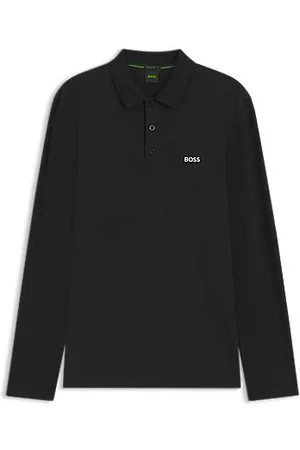 HUGO BOSS Longsleeve-Poloshirt aus Baumwoll-Piqué