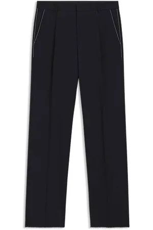HUGO BOSS Relaxed-Fit Hose aus Melange-Schurwolle