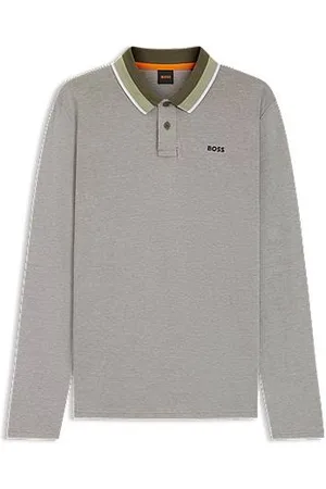 HUGO BOSS Poloshirt aus Baumwoll-Piqué mit gestreiftem Kragen