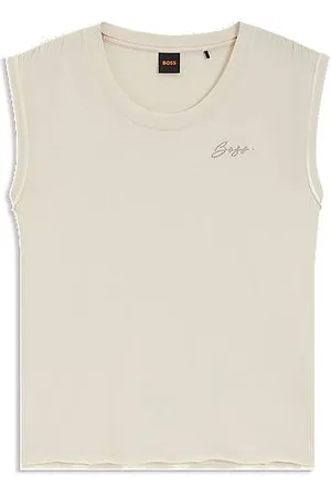 HUGO BOSS Top aus Baumwoll-Jersey mit Kristall-Logo