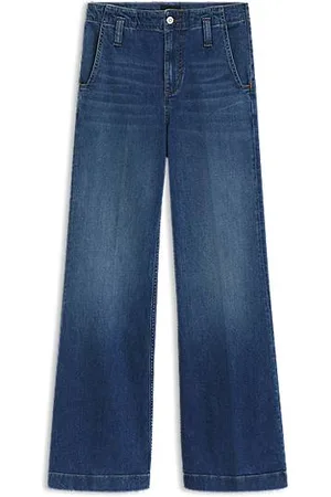 HUGO BOSS Fit-and-Flair Jeans aus blauem italienischem Stretch-Denim
