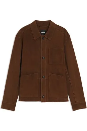 HUGO BOSS Regular-Fit Jacke aus Nappalan-Veloursleder