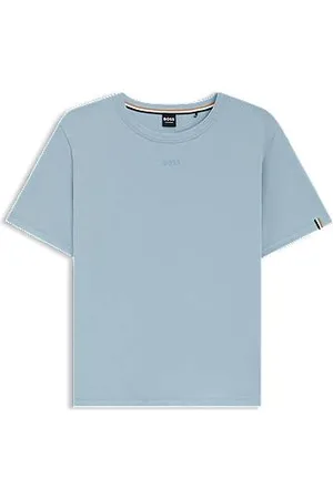 HUGO BOSS Pyjama-Shirt aus elastischem Baumwoll-Jersey mit Logo-Print