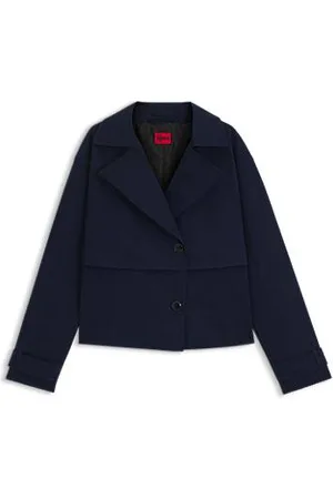 HUGO BOSS Oversized Jacke im Trenchcoat-Stil aus Baumwolle