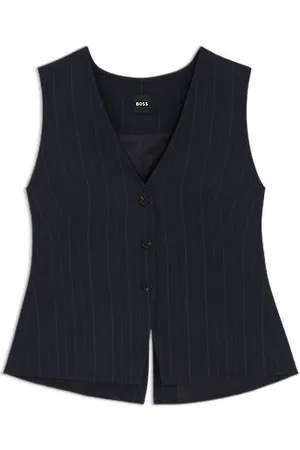 HUGO BOSS Einreihige Nadelstreifen-Weste