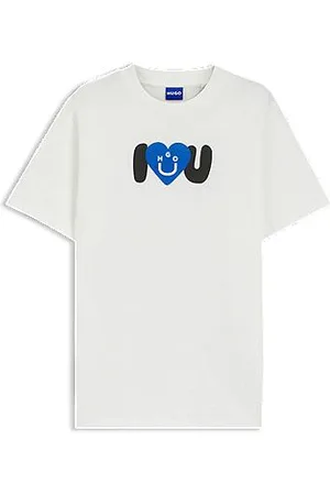 HUGO BOSS T-Shirt aus Baumwoll-Jersey mit Happy Grafik