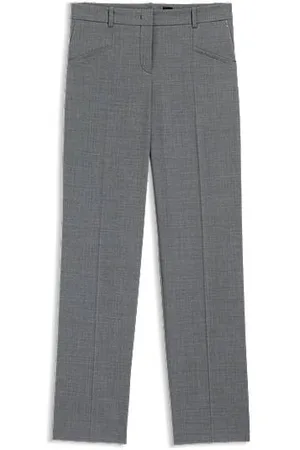 HUGO BOSS Relaxed-Fit Hose aus Melange-Schurwolle