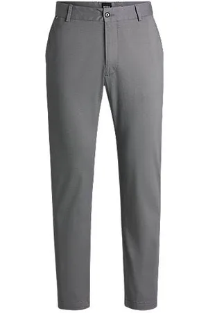 HUGO BOSS Regular-Fit Hose aus Stretch-Baumwolle mit Print-Struktur
