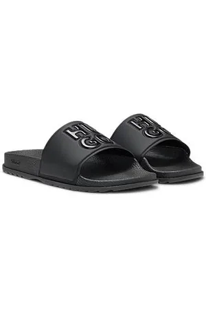 HUGO BOSS Slides aus Gummi mit geprägtem Stack-Logo
