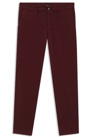 HUGO BOSS Regular-Fit Chino aus elastischem Baumwoll-Satin