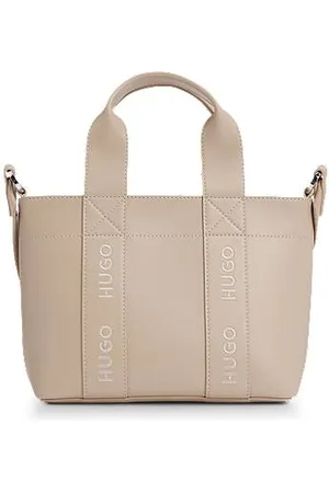 HUGO BOSS Kleine Tote Bag aus Kunstleder mit Logo-Stickereien
