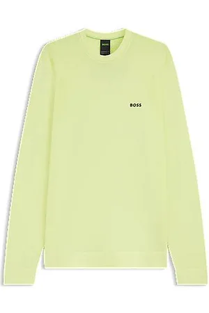 HUGO BOSS Pullover aus Baumwoll-Mix mit Bodymapping und Kontrast-Logo