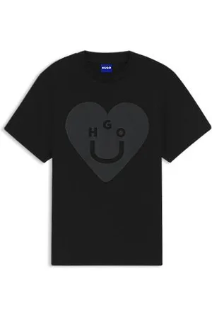 HUGO BOSS T-Shirt aus Baumwoll-Jersey mit Happy Grafik