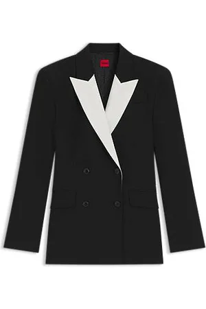 HUGO BOSS Regular-Fit Blazer mit kontrastfarbenem Revers