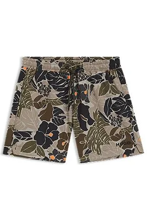 HUGO BOSS Schnell trocknende Badeshorts mit Allover-Print