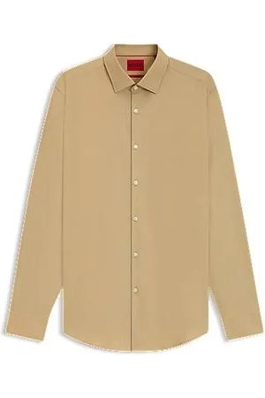 HUGO BOSS Slim-Fit Hemd aus bügelleichter Baumwoll-Popeline