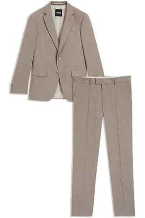 HUGO BOSS Slim-Fit Zweiteiler aus melierter Schurwolle